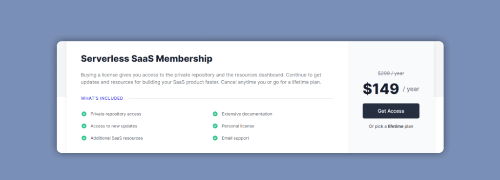 Membership Pricing Card - Tailwind CSS
