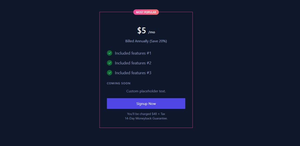 Product Pricing Card - Tailwind CSS