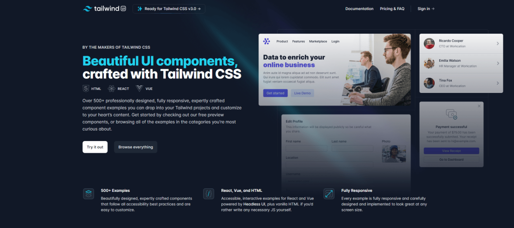 Tailwind UI - Official Tailwind CSS Components