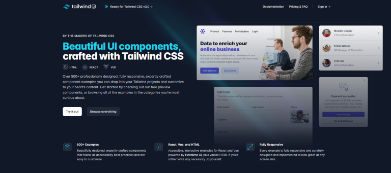 Tailwind CSS: 16 Component Libraries & UI Kits