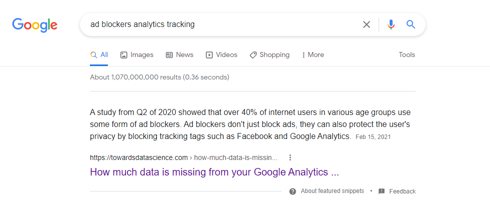 ad blockers analytics tracking