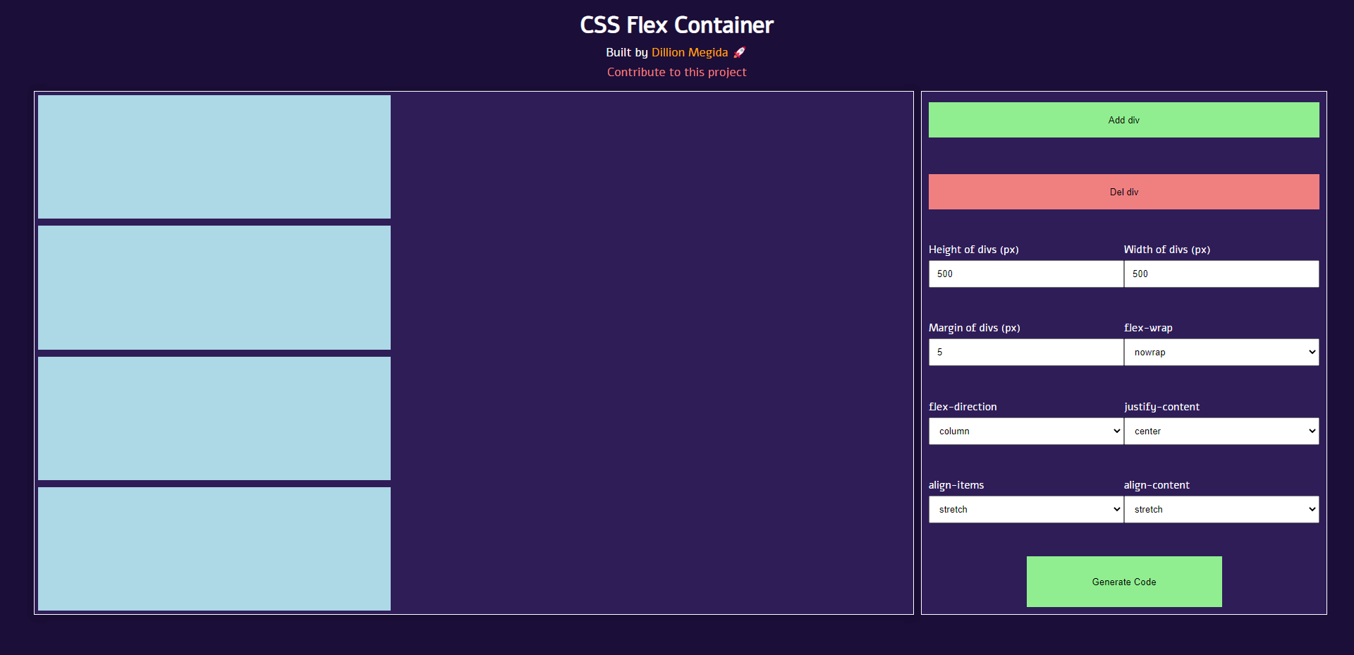 CSS Flex Container
