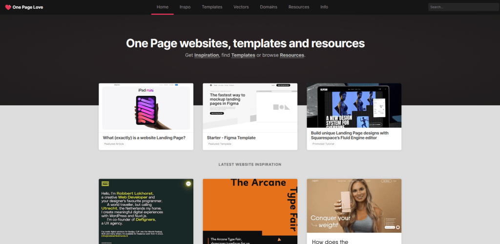 One Page websites
