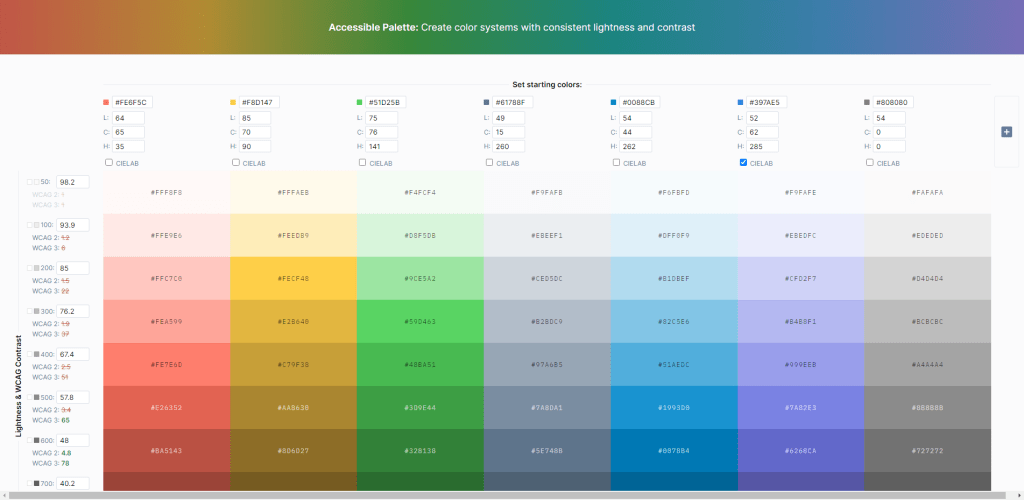 Accessible Palette Create