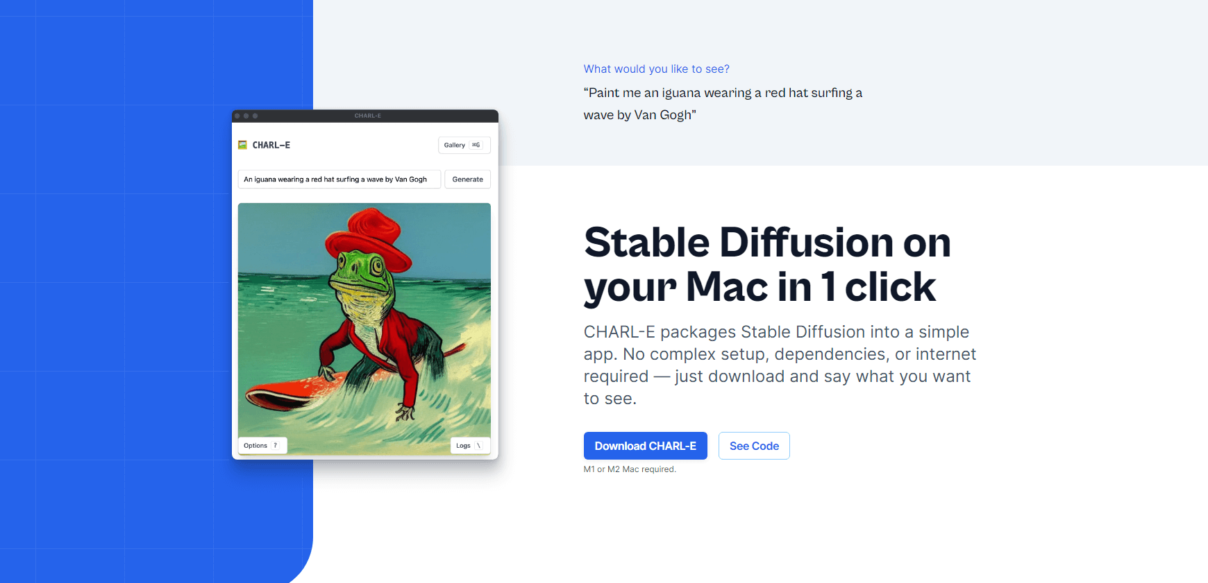 Stable Diffusion on your Mac in 1 click with CHARL-E