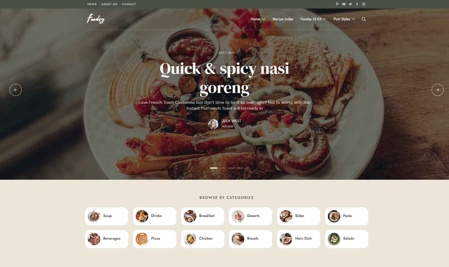 Foodsy WordPress theme