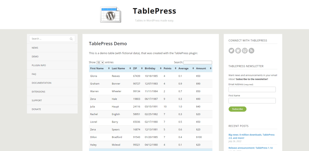 TablePress-Demo-TablePress