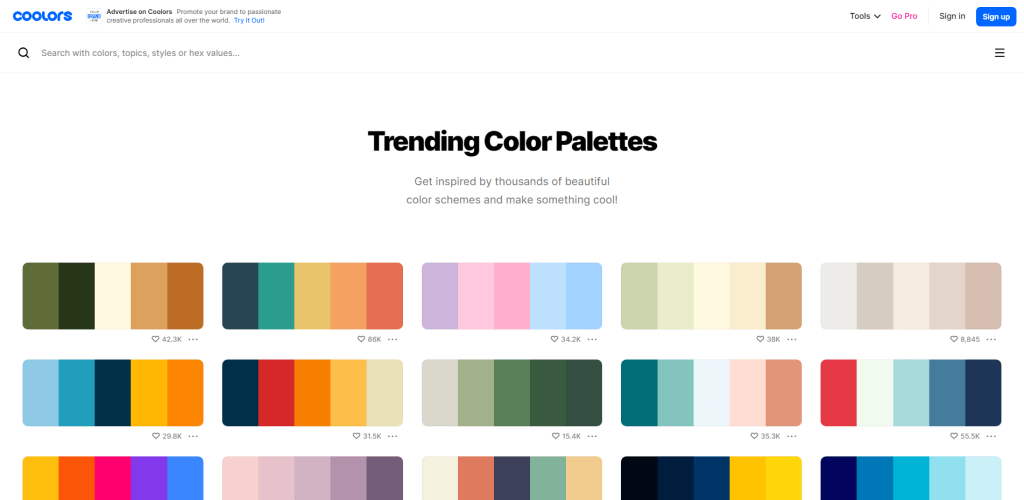 Trending Color Palettes Coolors