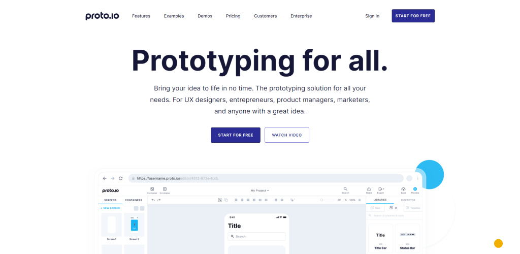 Protoio homepage