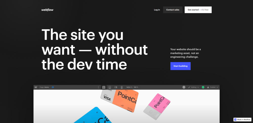 Webflow homepage