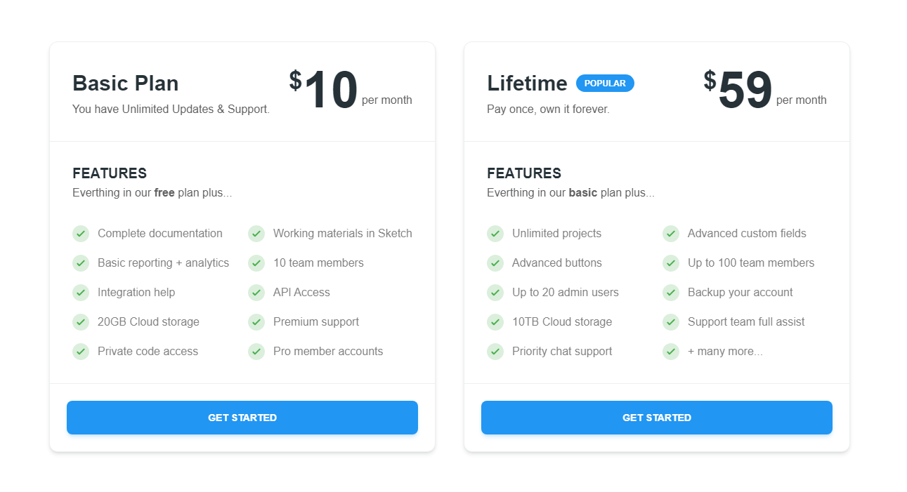 design style preview for Material Tailwind