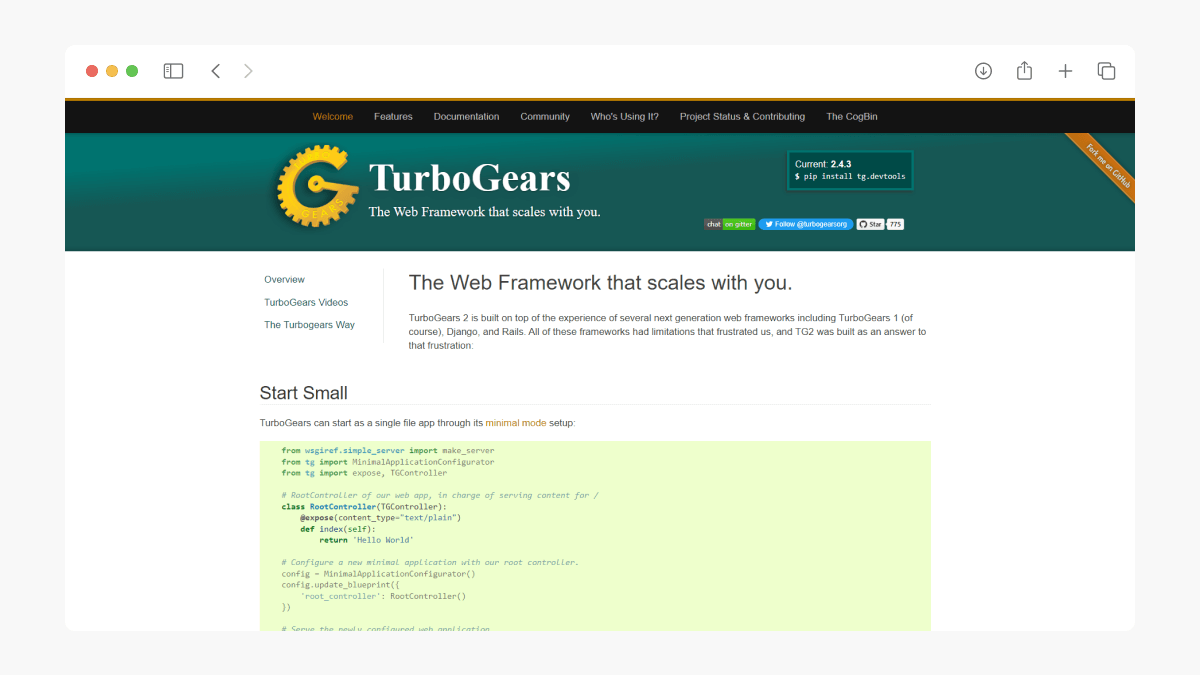 TurboGears - Python Framework