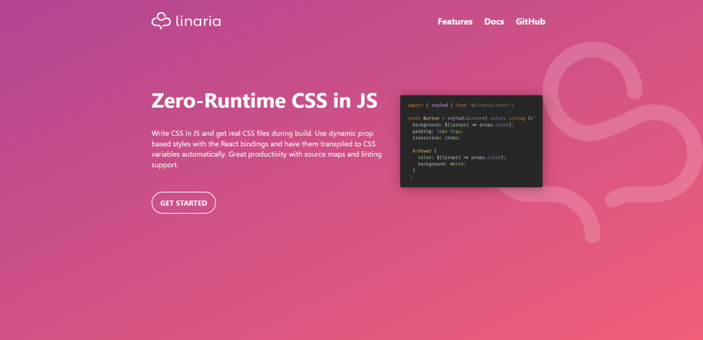 Linaria – zero-runtime CSS in JS library