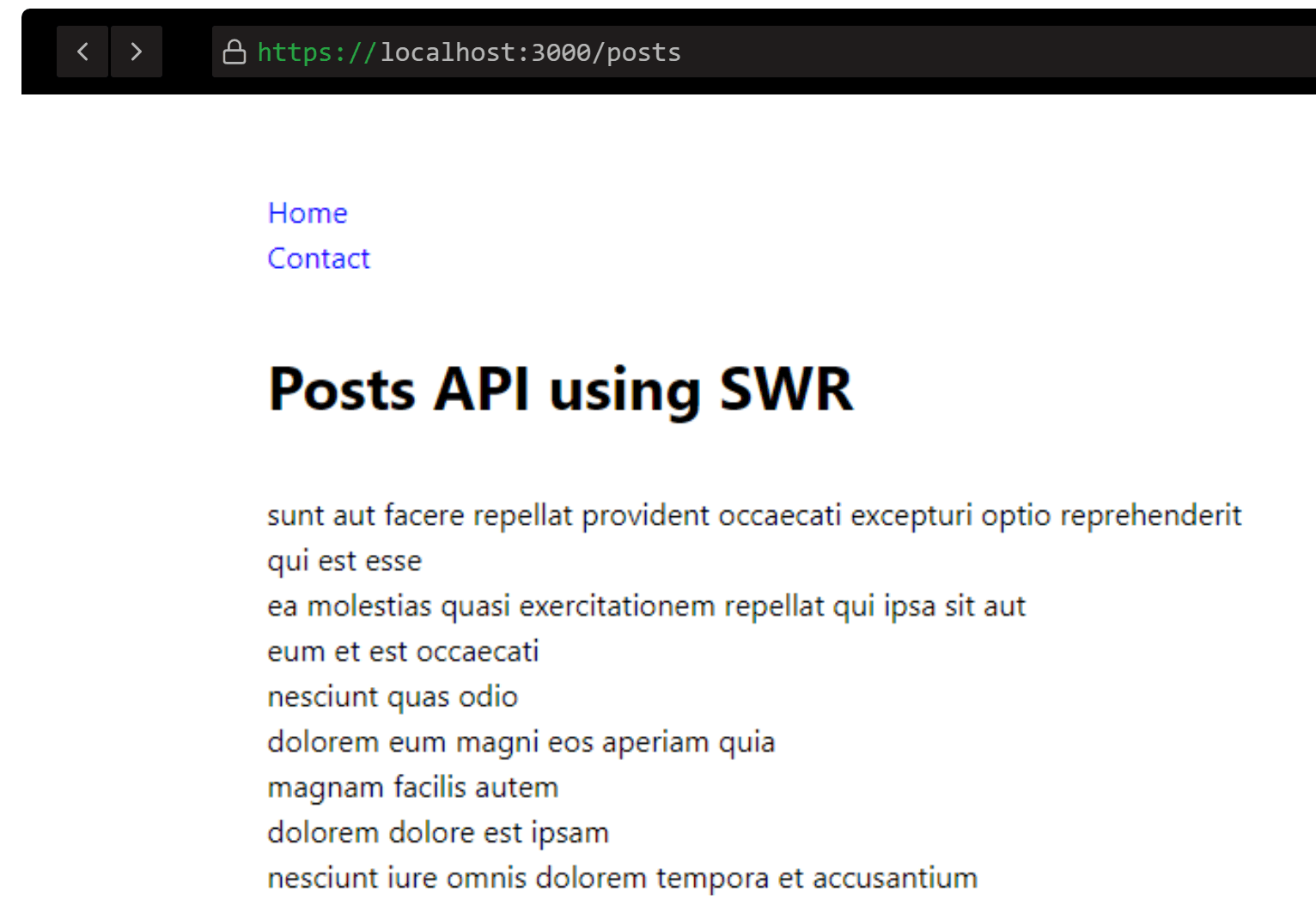 Fetching API using SWR