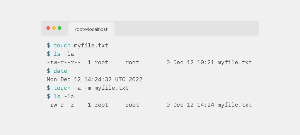 The touch command in Linux