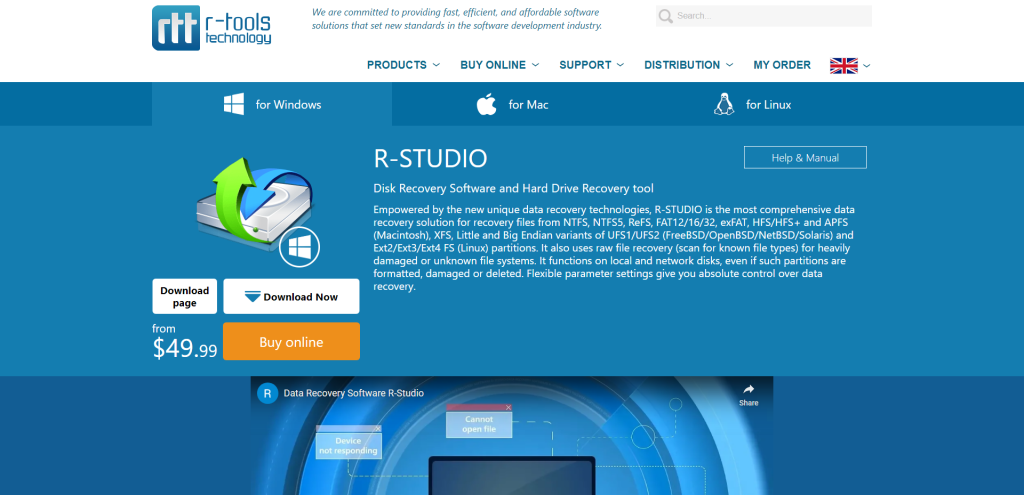 R-Studio Disk Recovery Software and Hard Drive Recovery tool