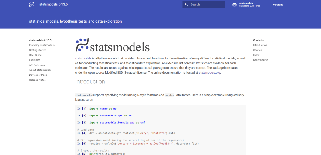 statsmodels - for statistical analysis
