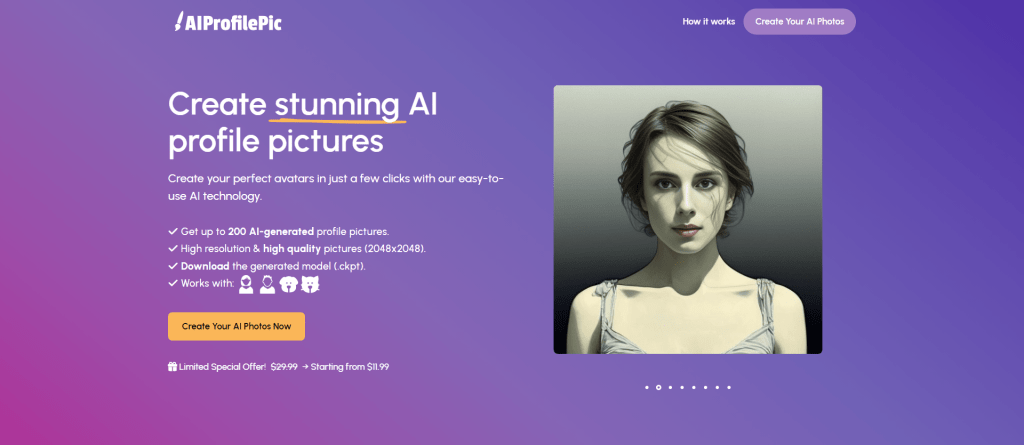 AIProfilePic - stunning AI profile pictures