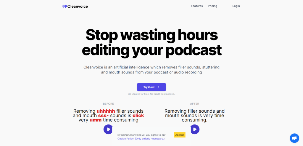 Cleanvoice - clean up your podcasts and audio files