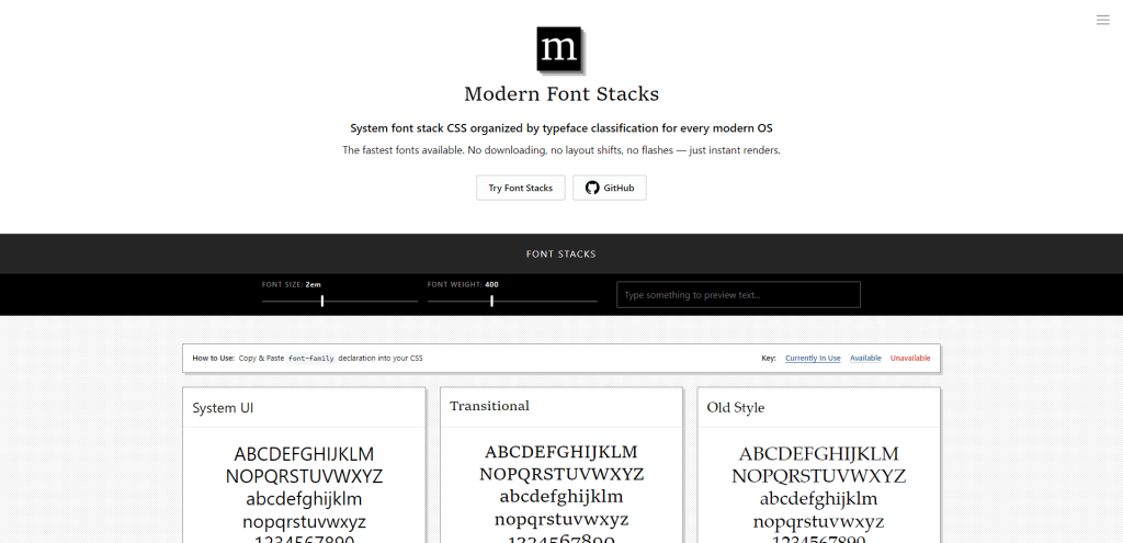 Modern Font Stacks