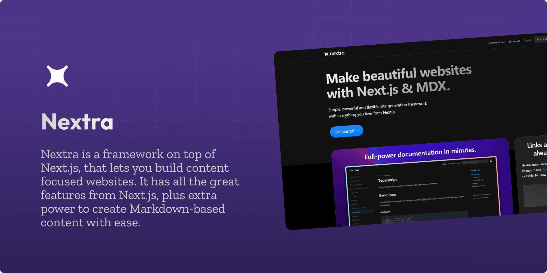 Make beautiful websites
with Next.js & MDX. Simple, powerful and flexible site generation framework
with everything you love from Next.js.