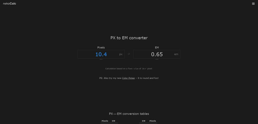 PX to EM converter