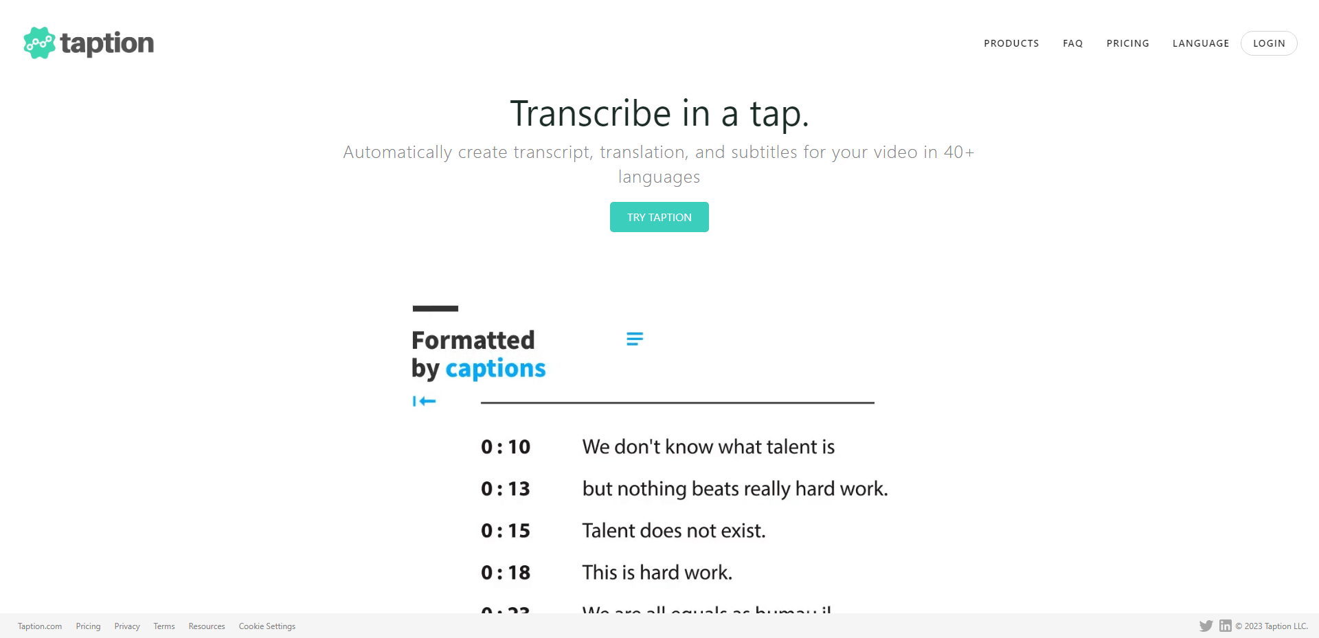 Taption - transcribing suite for videos