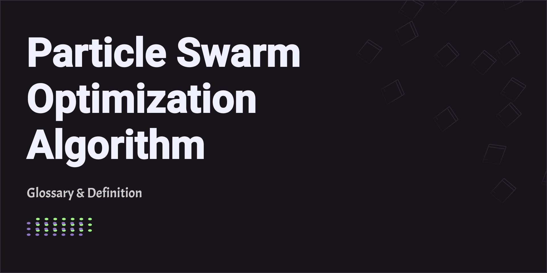Particle Swarm Optimization Algorithm