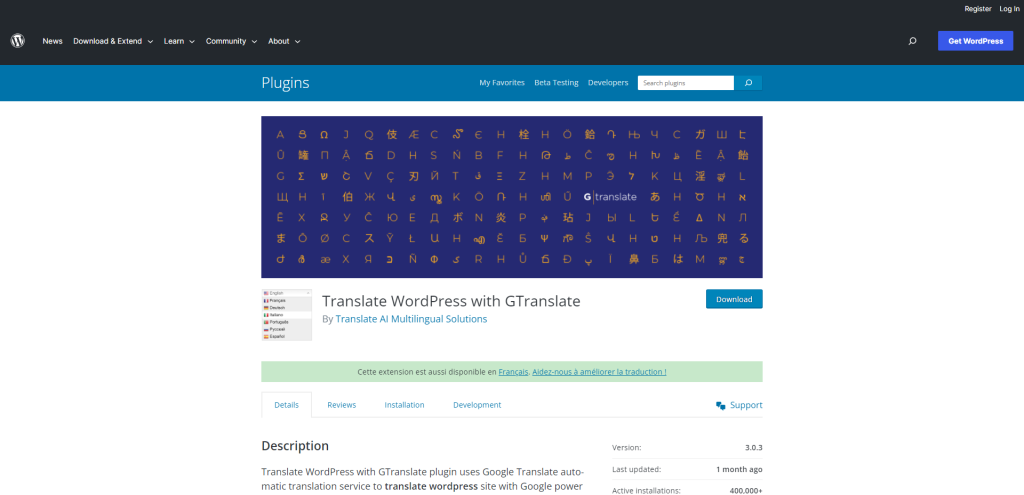 Translate WordPress with GTranslate