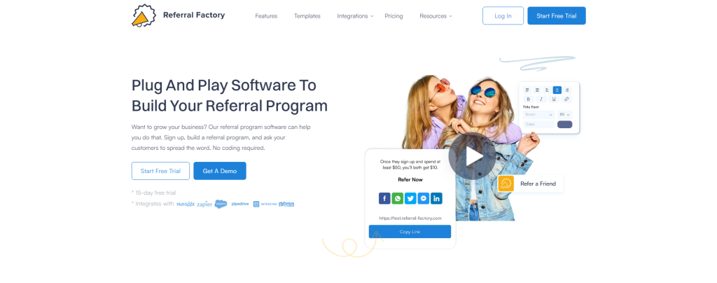 Referral Factory - plug and play software to build your referral program