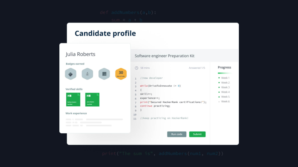 Developer Screening Platforms candidate profile