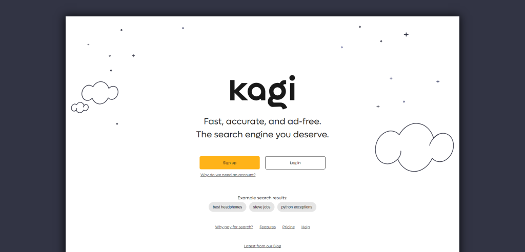 Kagi homepage