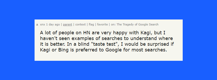 kagi vs google blind test