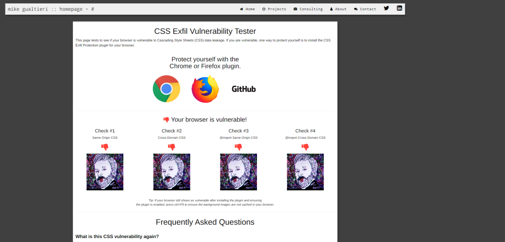 CSS Exfil Vulnerability Tester