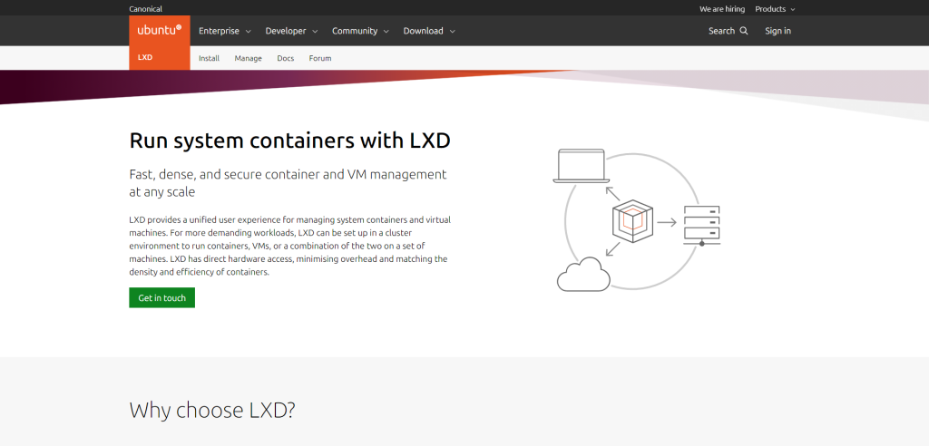 Run system containers with LXD