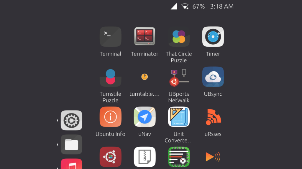 Ubuntu Touch homescreen