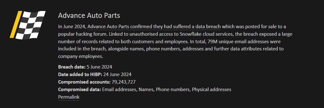 Advance Auto Parts data breach