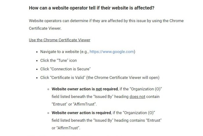 How can a website operator tell if their website is affected