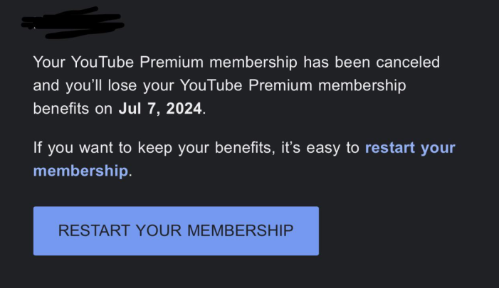 youtube premium canceled vpn